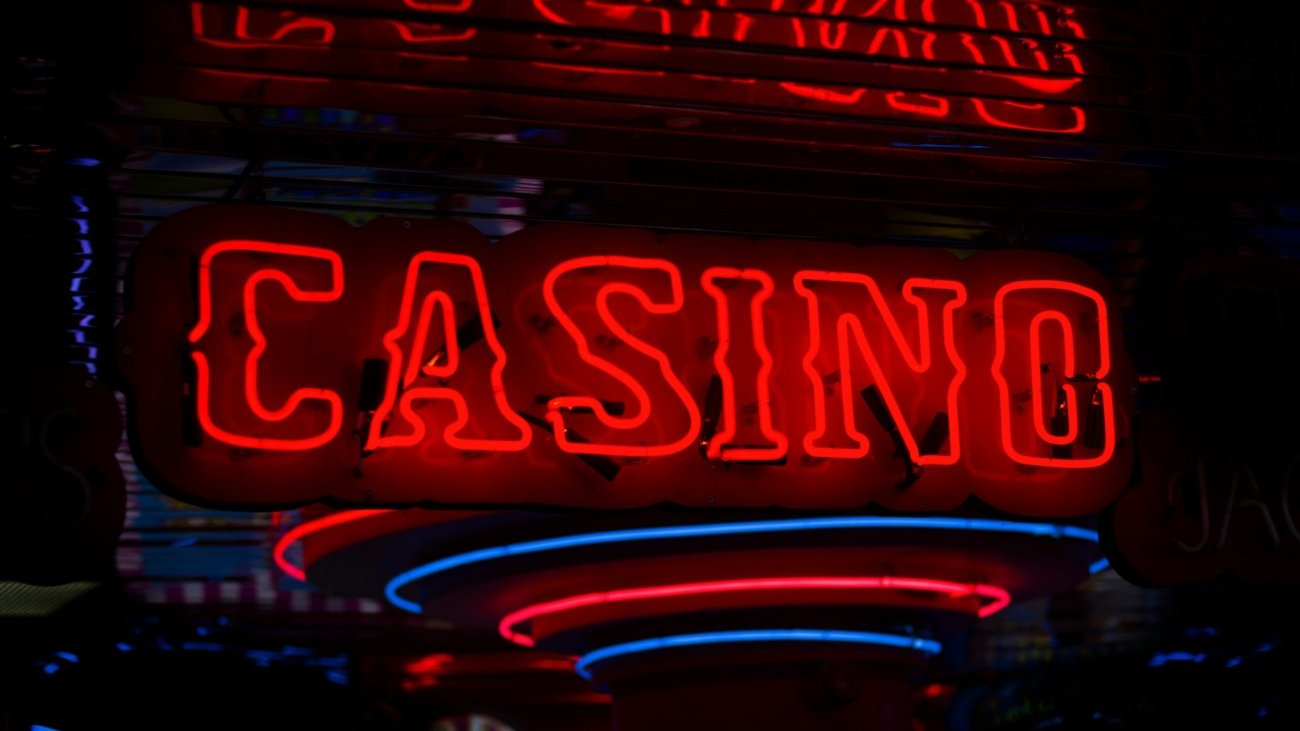 red Casino neon sign turned on